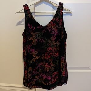 Dark Floral Sleeveless Blouse, RW&Co, Size XS